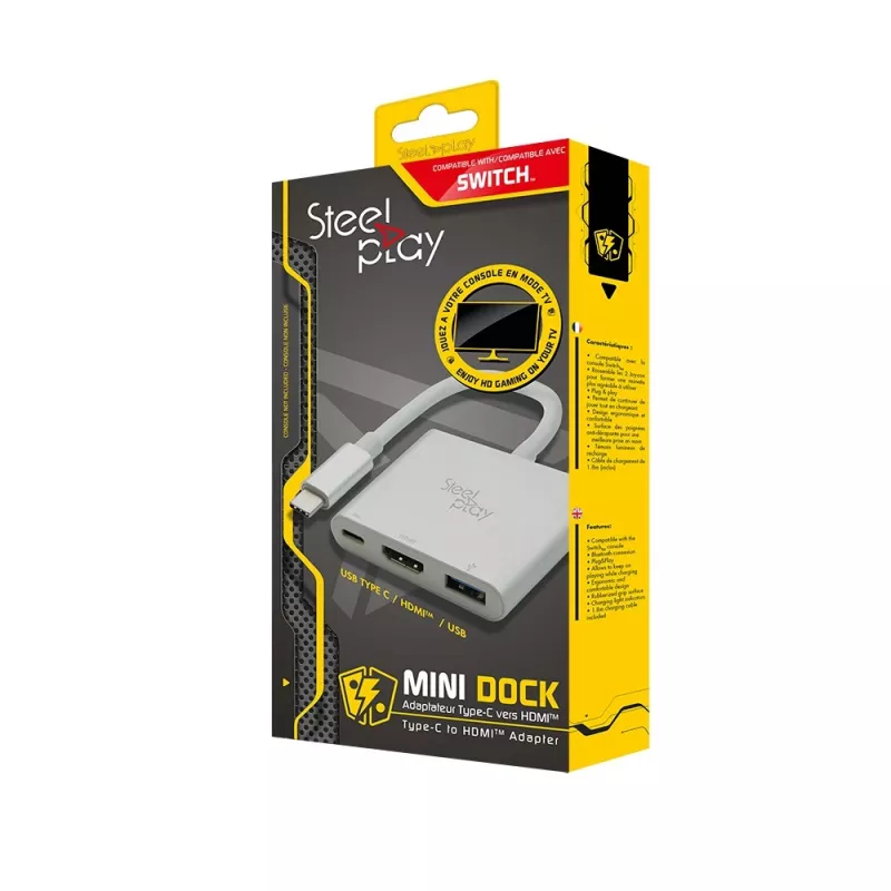 Steelplay Mini Dock – HDMI adapteris (Switch), USB Type-C, HDMI išvestis