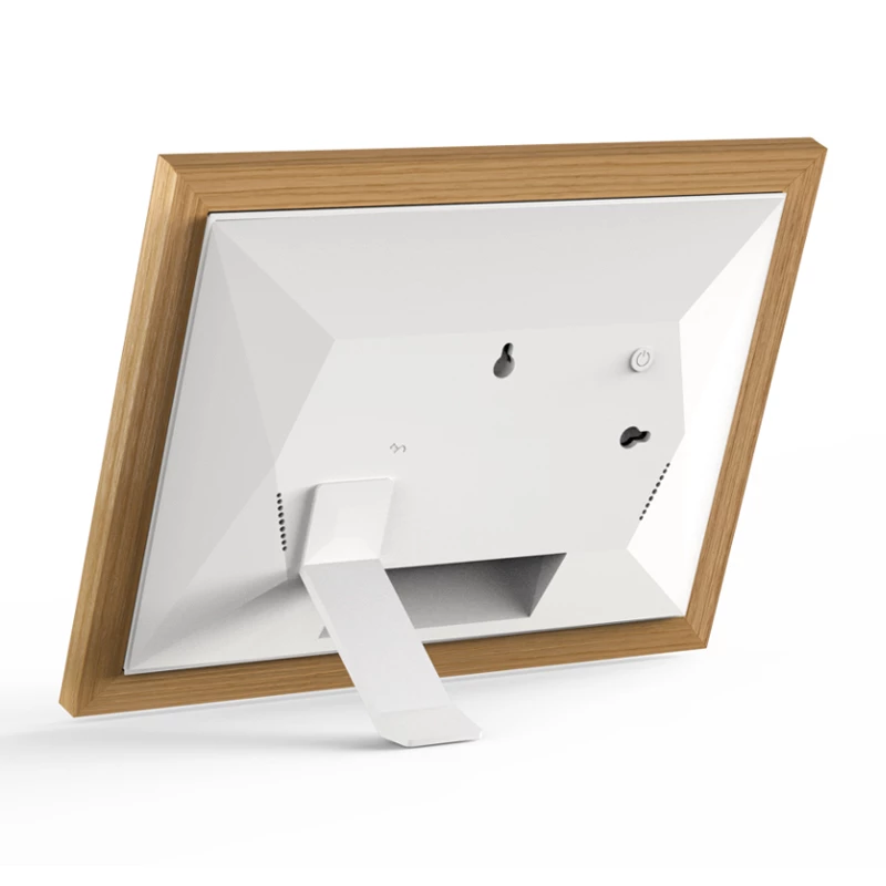 Braun DigiFrame 10W 25,6 cm (10,1 colio) skaitmeninis nuotraukų rėmelis su jutikliniu ekranu, Wi-Fi, baltas, medinis