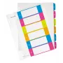 Leitz Indices Printable PP A4+ 1-6 WOW, skaitmeniniai skirtukai, polipropilenas, įvairiaspalviai, portretiniai, A4 Maxi, 0,3 mm