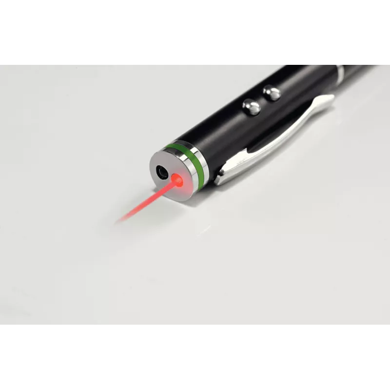 Leitz Stylus 4-in-1 rašiklis su lazeriu ir žibintuvėliu, universalus, juodas