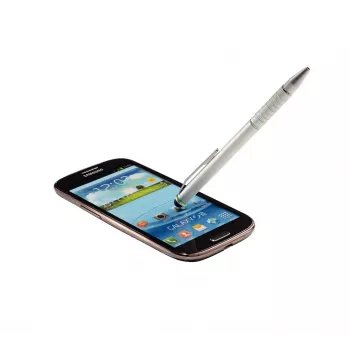 Leitz Stylus 2-in-1 rašiklis ir liečiamojo ekrano rašiklis, universalus, sidabrinis, aliuminis, silikonas, 10 g