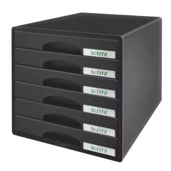 Leitz Drawer cabinet Plus 6 stalčių, plastikinis, juodas, 287 x 363 x 270 mm