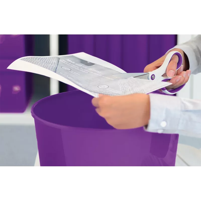 Leitz WOW Titanium biuro žirklės 205 mm, tiesus pjūvis, violetinė, balta