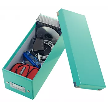 Leitz Click & Store WOW CD laikymo dėžutė, turkio spalva, kartoninė, 143 mm x 352 mm x 136 mm
