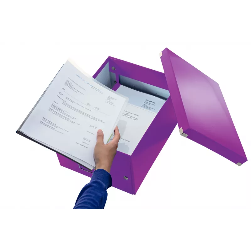 Leitz Click & Store WOW vidutinė laikymo dėžė, violetinė, kartonas, 16,7 L, 281 mm, 200 mm, 265 x 335 x 188 mm