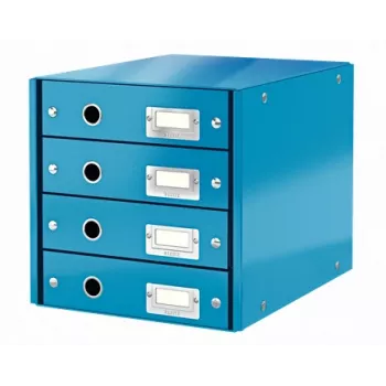 Leitz Click & Store WOW stalčių spinta (4 stalčiai), mėlyna, kartonas, 2.49 kg