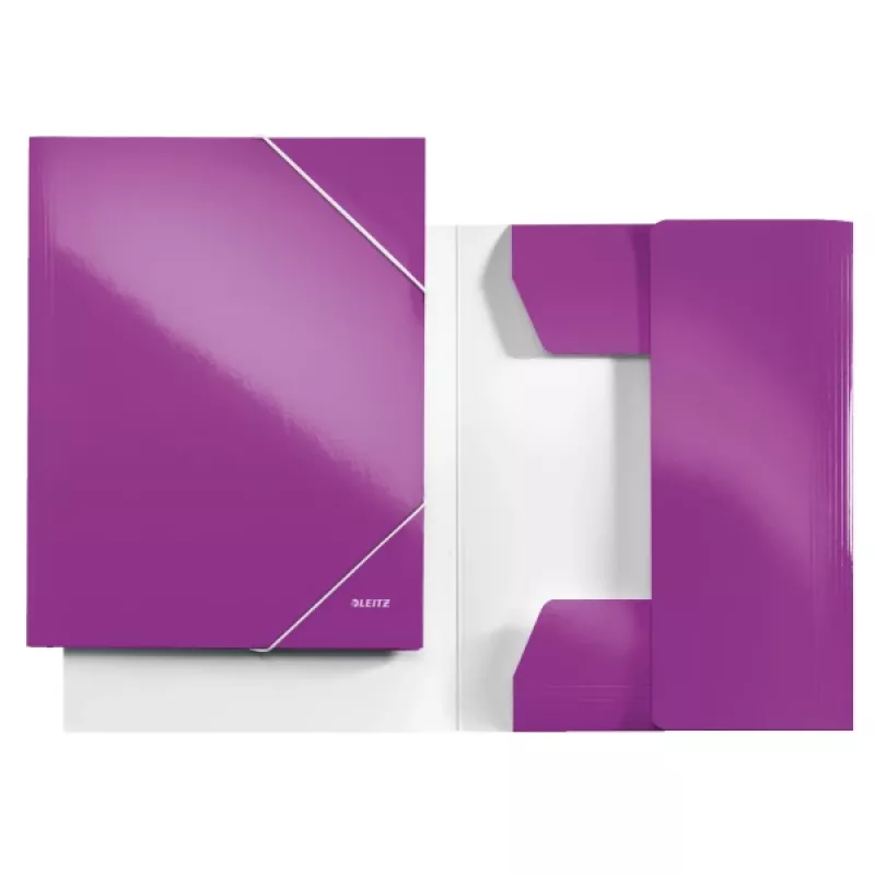 Leitz 3-Atvartinis Aplankas WOW Card/POB A4, violetinis, polipropilenas, 250 lapų