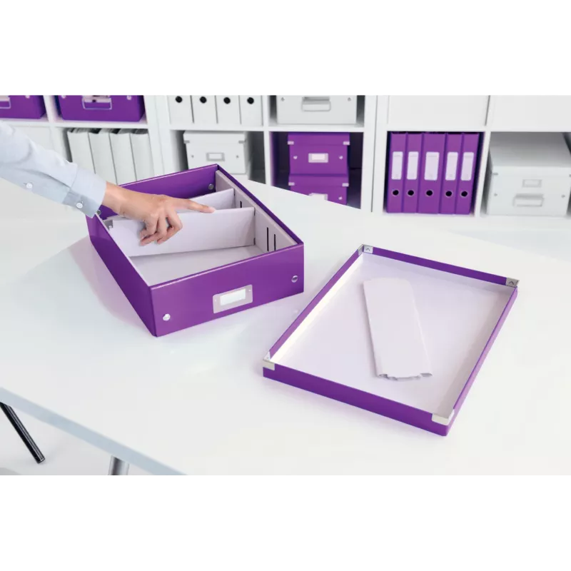Leitz Click & Store WOW Medium Organiser Box, violetinė, kartonas, 880 g