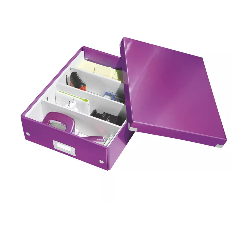 Leitz Click & Store WOW Medium Organiser Box, violetinė, kartonas, 880 g