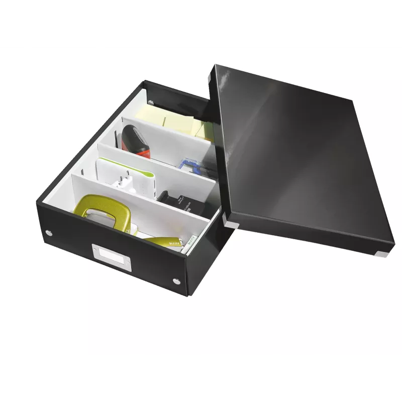 Leitz Click & Store WOW Medium Organiser Box, juoda, kartonas, 880 g