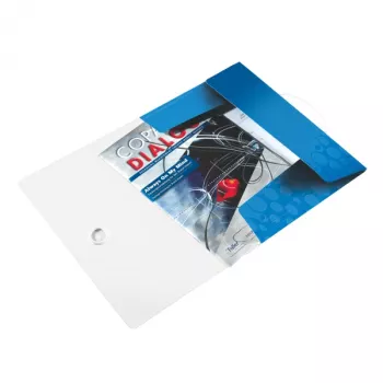 Leitz WOW 3-klapių segtuvas PP A4, mėlynas metalinis