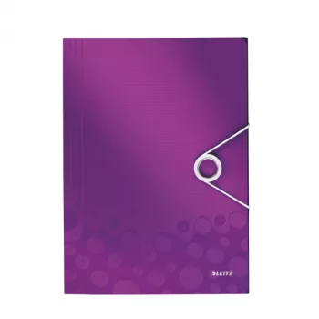 Leitz WOW 3-klapių segtuvas PP A4, metalinis violetinis