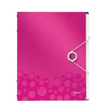 Leitz Divider Book WOW PP 12 skirtukų, A4, polipropilenas, metalinis, rožinis, 200 lapų, 265 mm, 17 mm