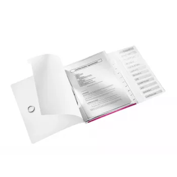 Leitz Divider Book WOW PP 12 skirtukų, A4, polipropilenas, metalinis, rožinis, 200 lapų, 265 mm, 17 mm