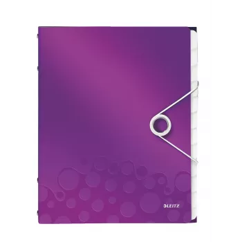 Leitz WOW skirtuvų knyga PP 12 skirtukų, A4, metalinis violetinis