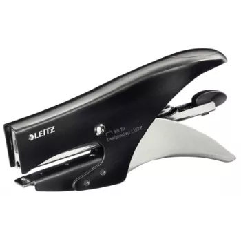 Segiklis Leitz Plier Style 15 lapų, užpakalinis įkrovimas, 15 lapų, juodas, nerūdijantis plienas, metalas, 80 g/m², 4,95 cm