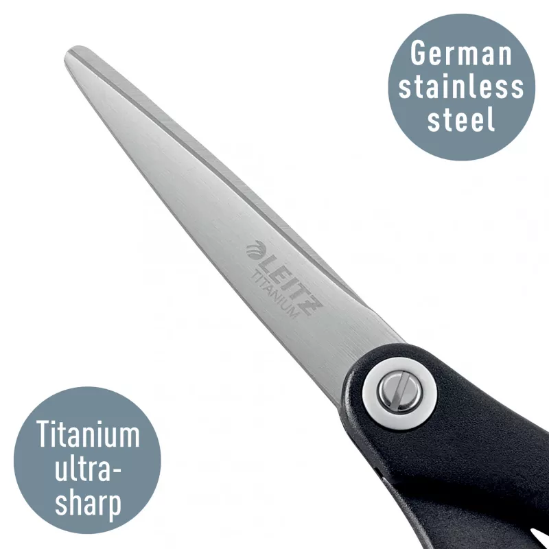 Žirklės Leitz Titanium Quality 150 mm, suaugusiems, tiesus pjūvis