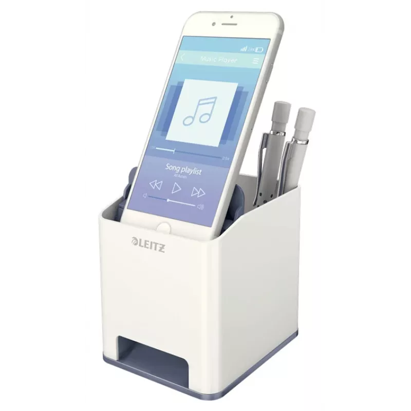Stovas rašikliams Leitz Sound Pen Holder WOW, baltas, polistirenas, 90 mm, 101 mm, 100 mm, 140 g