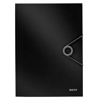 Leitz 3-Flap Folder Solid PP A4, 3-durų aplankalas, A4, polipropilenas (PP), juoda, 150 lapų, 80 g/m²