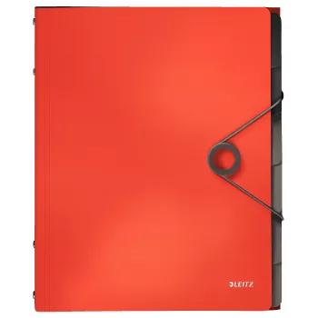 Leitz Divider Book Solid 6 skirtukų, Atskirtuvas, A4, Polipropilenas (PP), Raudona, 200 lapų, 80 g/m²