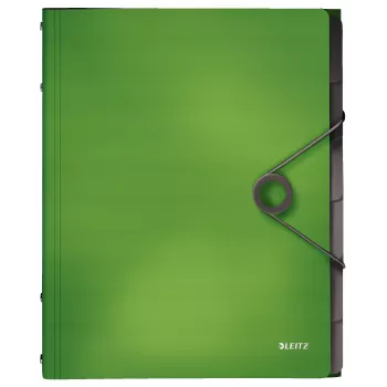 Leitz Divider Book Solid 6 skirtukų, atvartinis aplankas, A4, polipropilenas (PP), žalia, 200 lapų, 80 g/m²