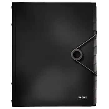 Leitz Divider Book Solid 12 skirtukų, atvartinis aplankas, A4, polipropilenas (PP), juoda, 200 lapų, 80 g/m²