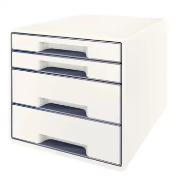 Leitz WOW Cube stalčiaus spintelė 4 stalčiai, plastikas, balta, 1 vnt, 287 mm, 270 mm
