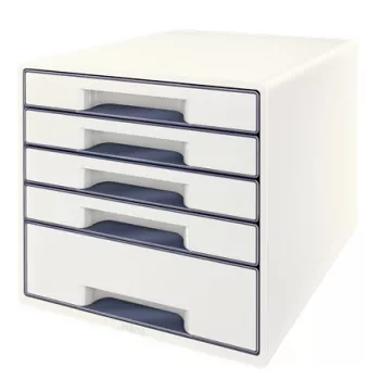 Leitz WOW Cube 5 stalčių spintelė, plastikas, balta, 270 mm, 287 mm