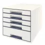 Leitz WOW Cube 5 stalčių spintelė, plastikas, balta, 270 mm, 287 mm