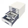 Leitz WOW Cube 5 stalčių spintelė, plastikas, balta, 270 mm, 287 mm