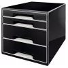 Leitz Desk Cube 4 stalčiai, juodas, plastikinis