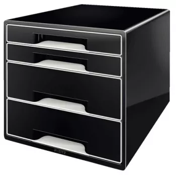 Leitz Desk Cube 4 stalčiai, juodas, plastikinis