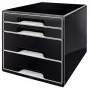 Leitz Desk Cube 4 stalčiai, juodas, plastikinis