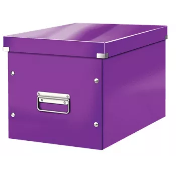 Leitz Box Click & Store WOW Cube Large Storage Box, didelė laikymo dėžė, violetinė
