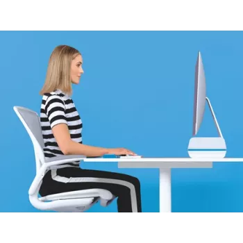 Leitz Ergo WOW reguliuojamas monitoriaus stovas, 68,6 cm (27 coliai), aukščio reguliavimas, mėlyna, balta