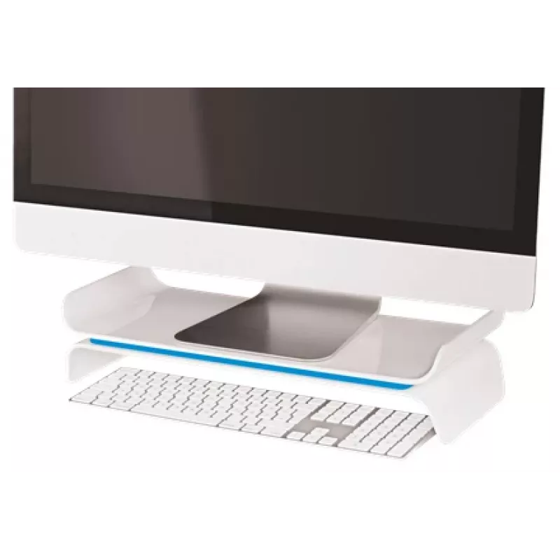 Leitz Ergo WOW reguliuojamas monitoriaus stovas, 68,6 cm (27 coliai), aukščio reguliavimas, mėlyna, balta