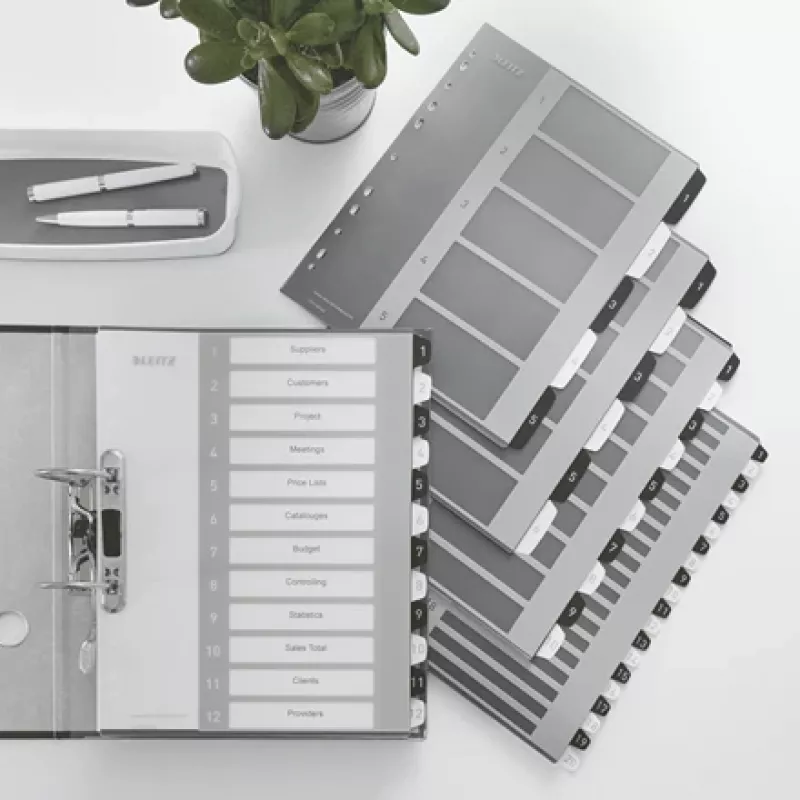 Leitz Indices spausdinami PP A4+ 1-5 WOW balta/juoda