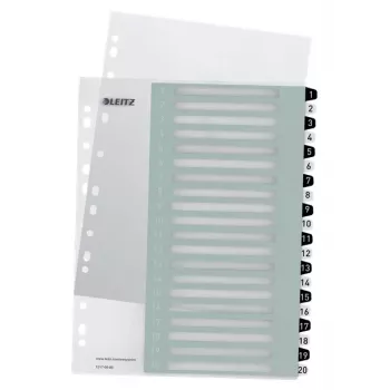 Leitz Indices Spausdinami PP A4+ 1-20 WOW Baltas/Juodas