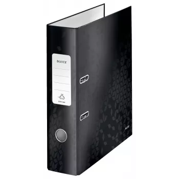 Leitz Lever Arch File 180° WOW POB/Laminuotas A4/80mm, A4, Kartonas, Juoda, 600 lapų, 80 g/m², 8 cm
