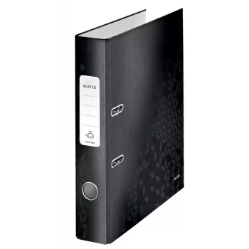 Leitz Lever Arch File 180° WOW POB/Laminuotas A4/50mm, A4, Q-žiedas, Saugojimas, Kartonas, Juoda, 350 lapų