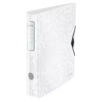 Segtuvas Leitz Lever Arch File Active PP WOW A4/65mm, A4, D-žiedas, laikymui, polipropilenas, baltas, 350 lapų