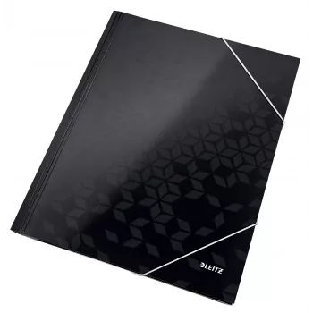 Leitz 3-Flap Folder WOW Card/POB A4, sklankinis aplankas, A4, polipropilenas (PP), juoda, 150 lapų, elastinė juosta