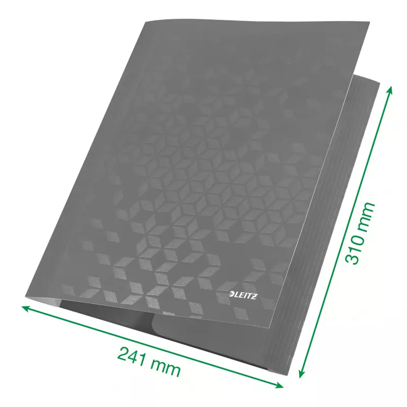 Leitz 3-Flap Folder WOW Card/POB A4, sklankinis aplankas, A4, polipropilenas (PP), juoda, 150 lapų, elastinė juosta