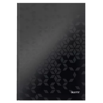 Leitz Notebook WOW A4 languotas kietu viršeliu 90g/80 lapų, raštas, juoda