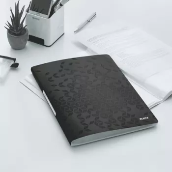 Leitz WOW aplankalas su kišenėmis PP 20 kišenių, juodas