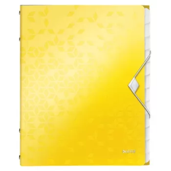 Leitz Divider Book WOW PP 12 skirtukų, A4, polipropilenas, geltona, 200 lapų, 80 g/m², 265 mm
