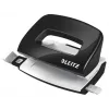 Leitz WOW Mini 2 skylučių perforatorius, 10 lapų, juodas/baltas