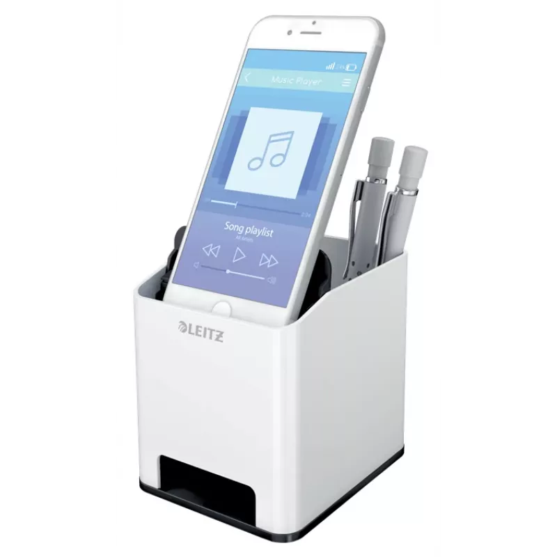 Leitz Sound Pen Holder WOW juoda, balta, polistirolas, 90 mm, 101 mm, 100 mm, 140 g