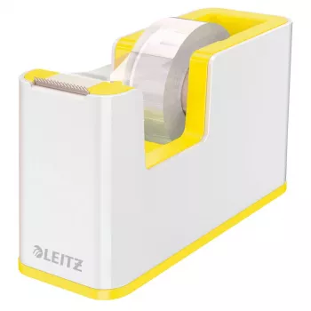 Leitz Tape Dispenser WOW, 1,9 cm, 33 m, polistirenas (PS), balta, geltona, 51 mm, 126 mm