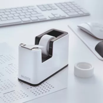 Leitz Tape Dispenser WOW juosta, 1,9 cm, 33 m, polistirolas (PS), juoda, balta, 51 mm, 126 mm